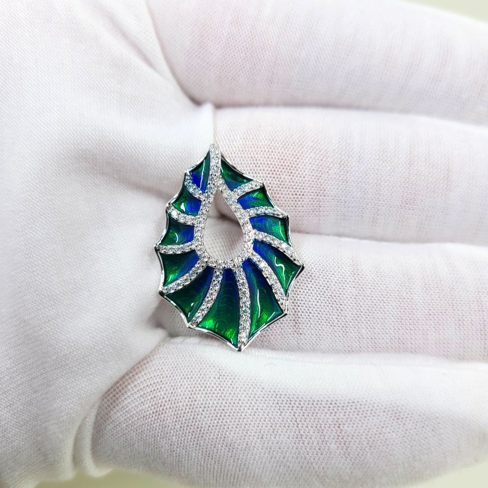 Sterling Silver Enameled Pendant